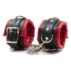 BDSMaster Kit Barre de maintien Collier et Menottes Simply Dom Rouge et Noir